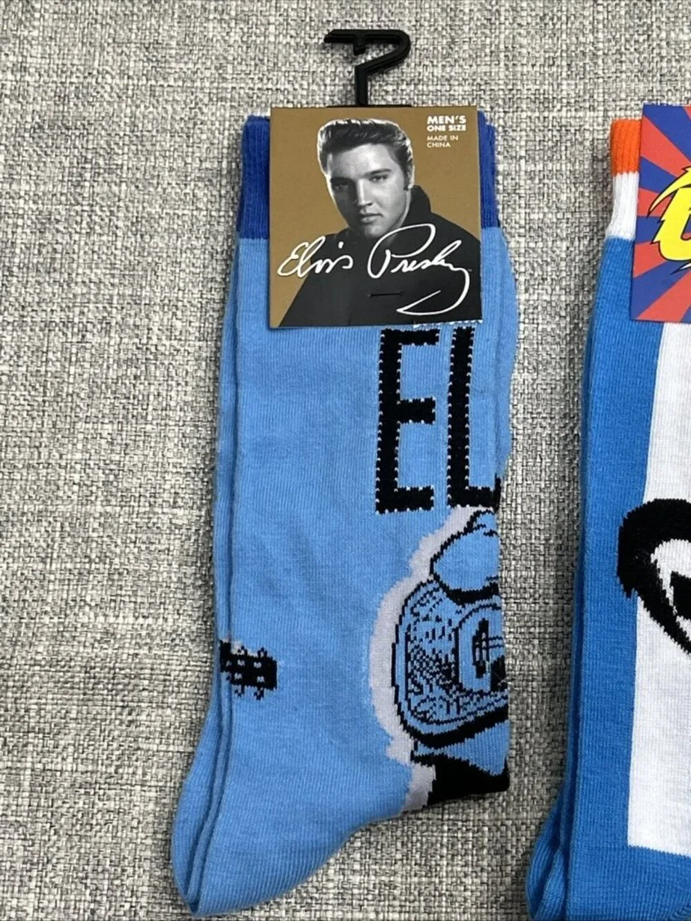 Lot of 3 Novelty Crew Socks Pop Culture Elvis Presley, Rock N Roll, David Bowie